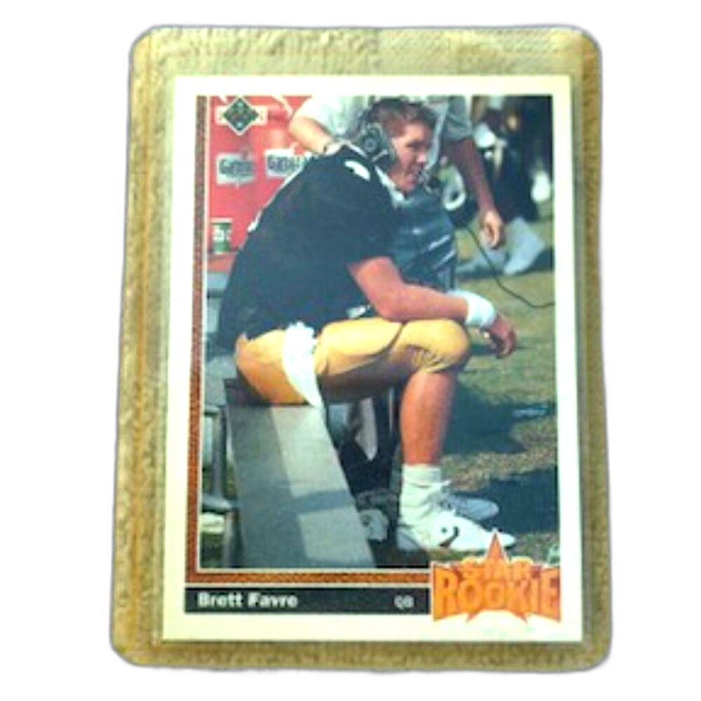 Brett Favre 1991 Upper Deck Atlanta Falcons Rookie Card . New w/ Protective Case